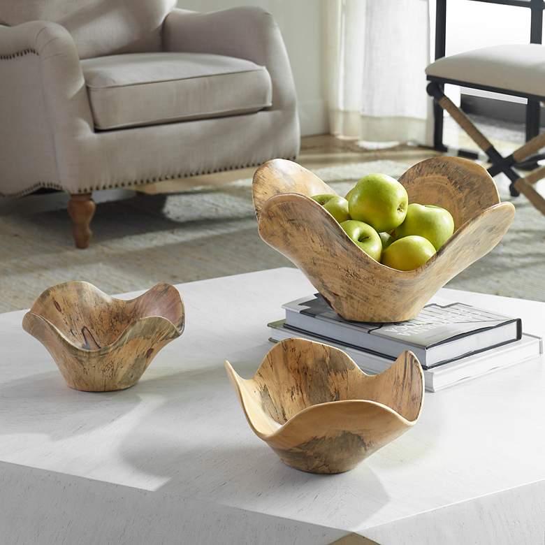 Image 3 Uttermost Tamarine 10" Wide Natural Wood Wall Art Set of 3 more views