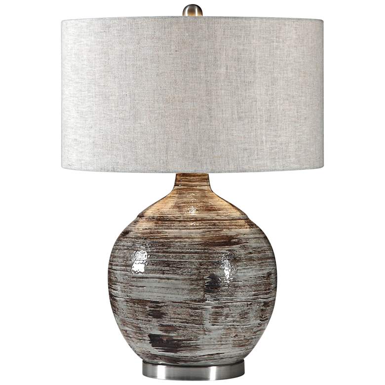 Image 2 Uttermost Tamula 27 1/2" Distressed Gray Ceramic Table Lamp