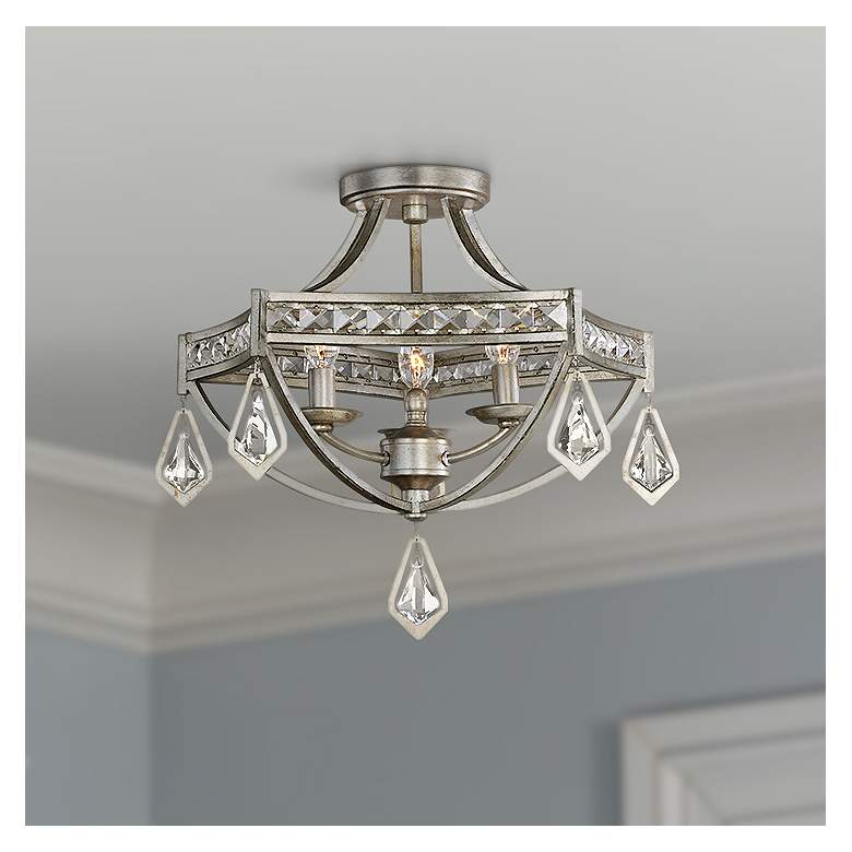Image 1 Uttermost Tamworth 19" Wide Champagne Leaf Ceiling Light