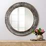 Uttermost Tanaina Silver Strip 46" Round Wall Mirror