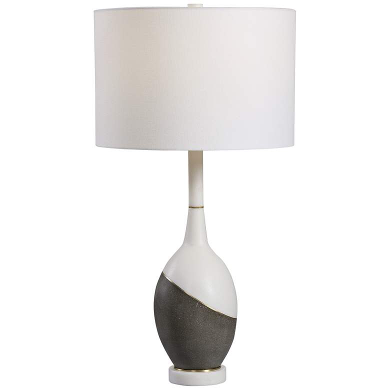 Image 6 Uttermost Tanali 28 1/2" Charcoal and White Ceramic Table Lamp more views