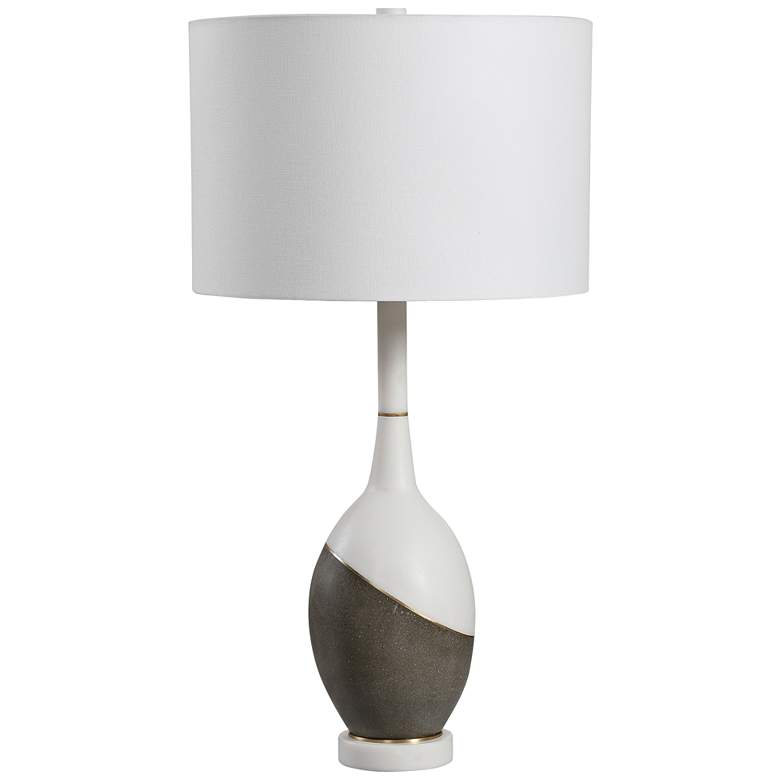 Image 2 Uttermost Tanali Charcoal and Polished White Table Lamp