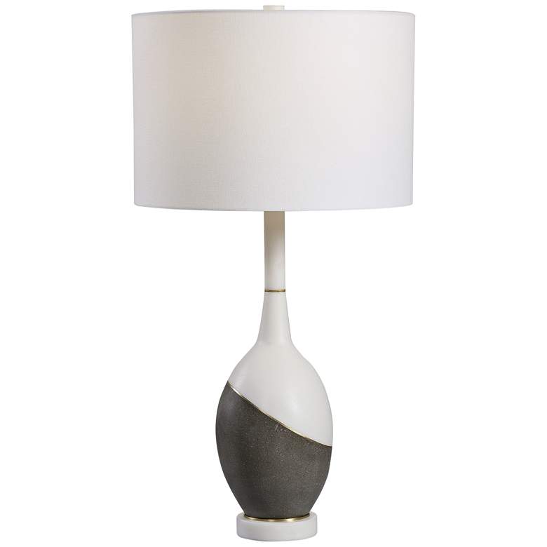 Image 6 Uttermost Tanali Charcoal and Polished White Table Lamp more views