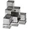 Uttermost Tarnished Silver Geometric Cube Stack Bookends