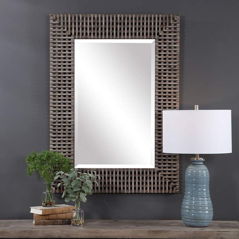 Image 1 Uttermost Tarquin Dark Gray 32 inch x 44 inch Wall Mirror