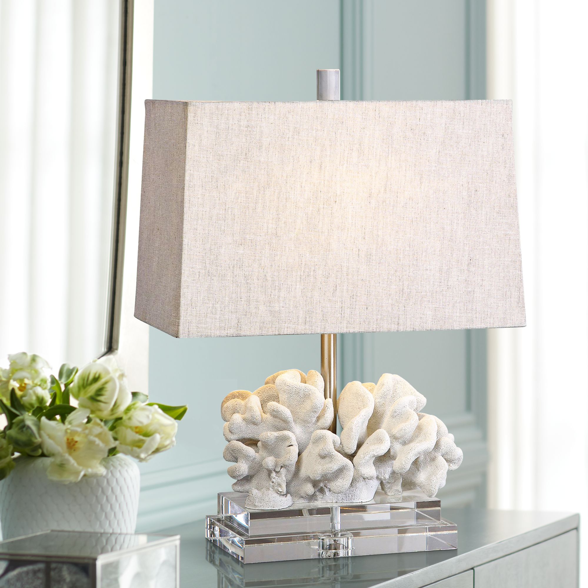 coral table lamp