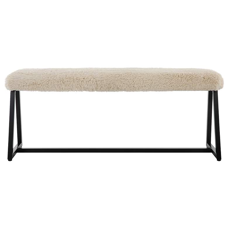 Image 2 Uttermost Taupo 48" Length Beige and Black Bench