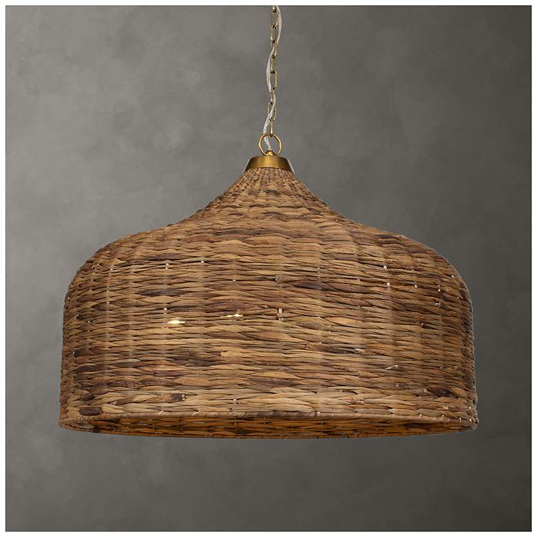 Image 1 Uttermost Tauranga 30" Wide 5 Lt Sea Grass Pendant