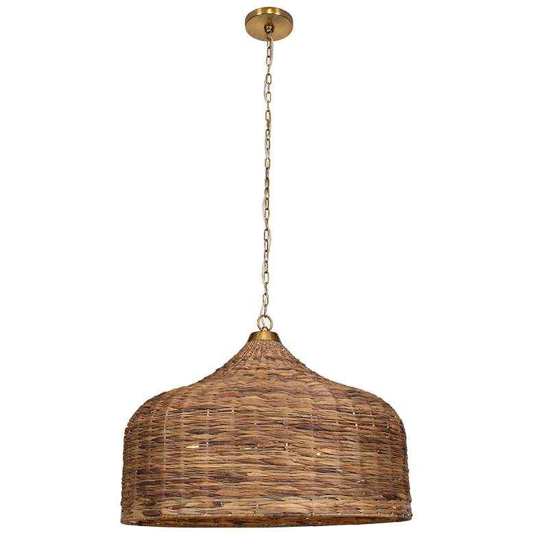 Image 4 Uttermost Tauranga 30" Wide 5 Lt Sea Grass Pendant more views