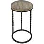 Uttermost Tauret 20"W Aged Steel with Brown Wood Side Table