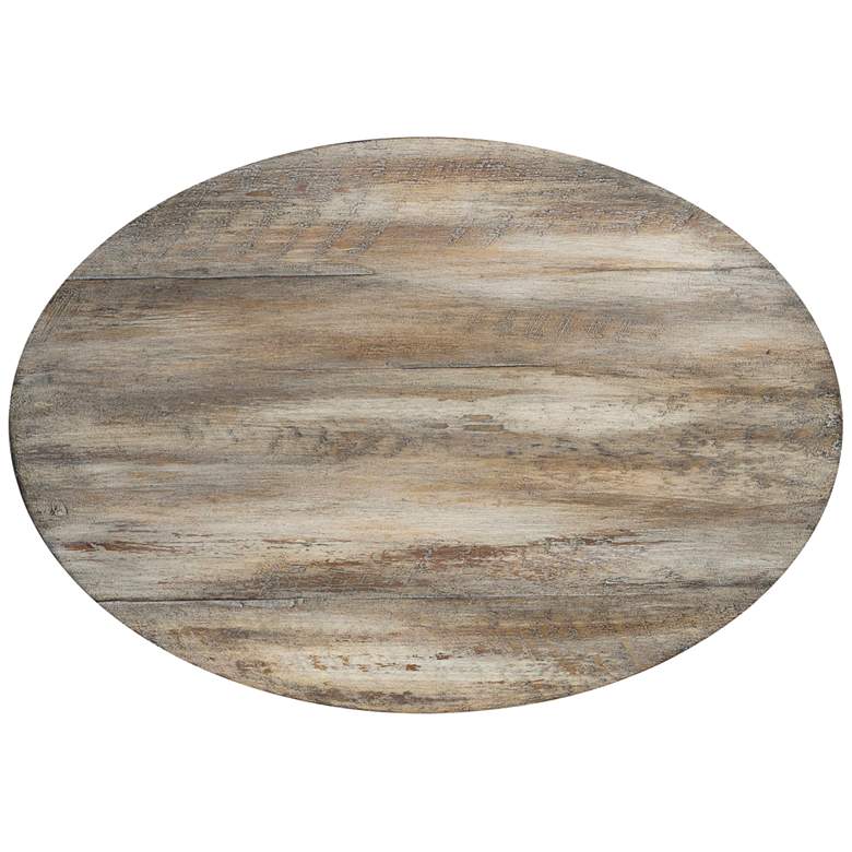 Image 5 Uttermost Tauret 20"W Aged Steel with Brown Wood Side Table more views