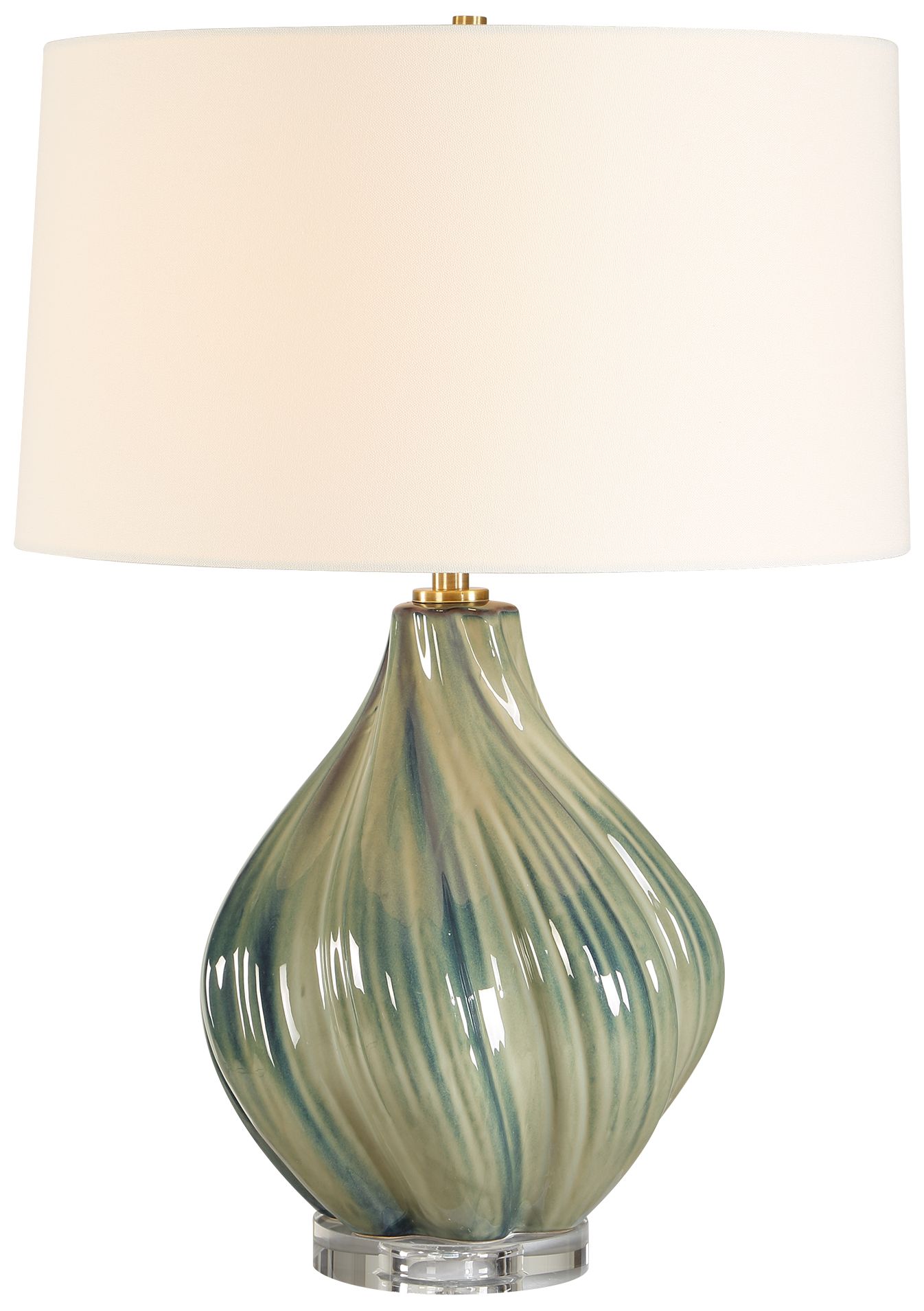 Image 2 Uttermost Tausha 25 1/2" Muted Green Ceramic Table Lamp
