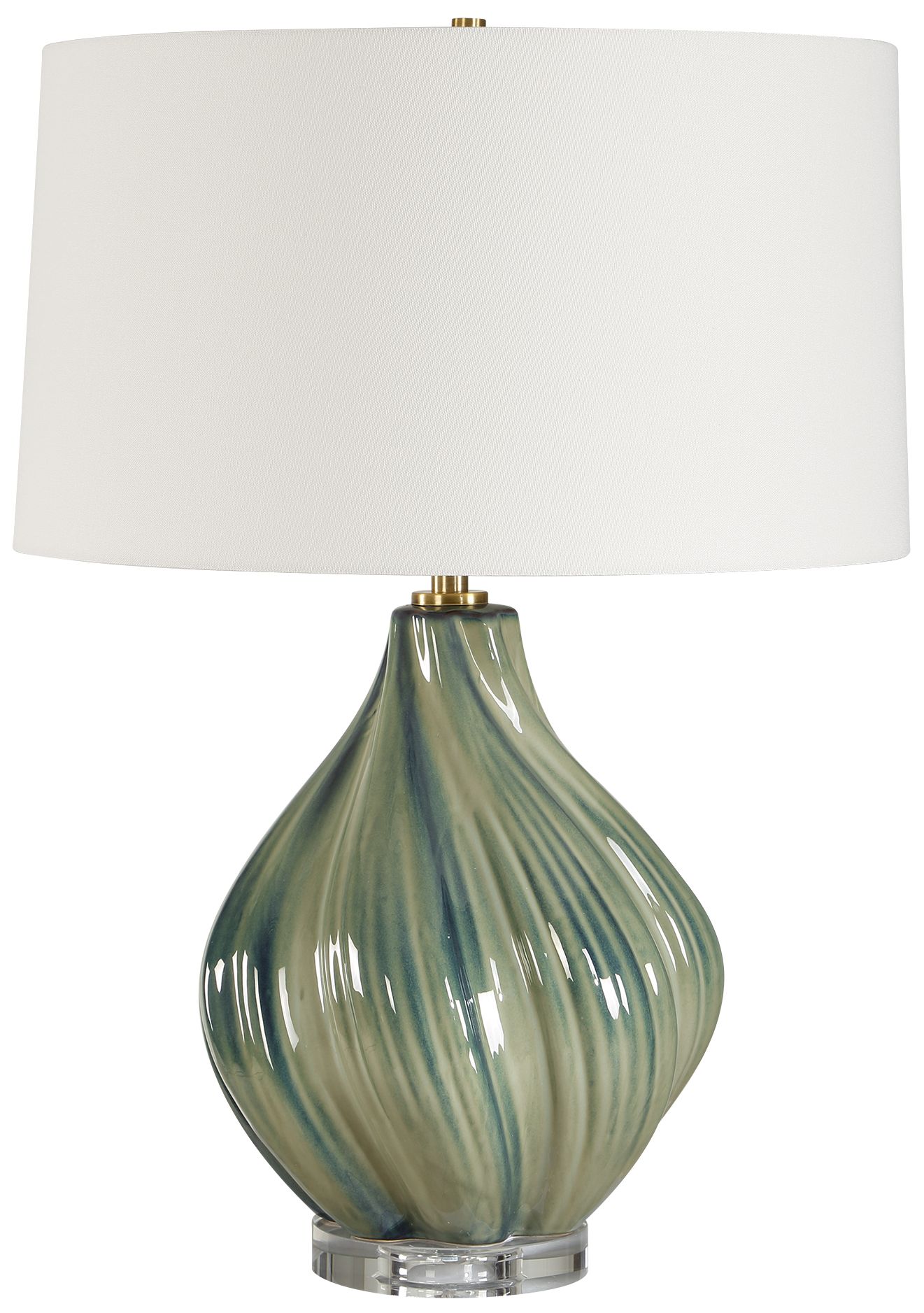 Image 4 Uttermost Tausha 25 1/2" Muted Green Ceramic Table Lamp more views
