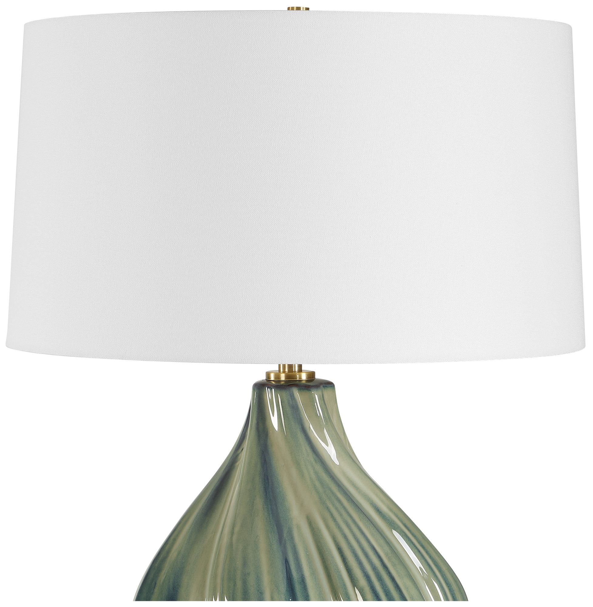 Image 6 Uttermost Tausha 25 1/2" Muted Green Ceramic Table Lamp more views
