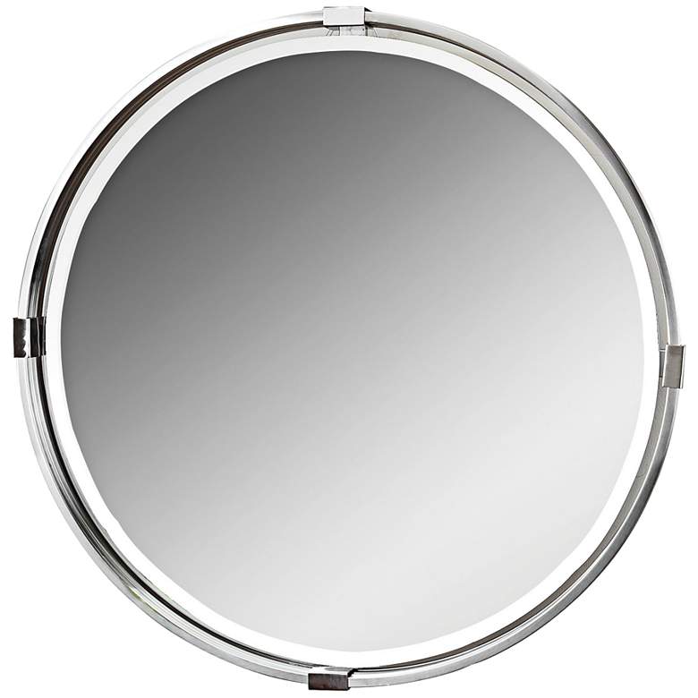 Image 2 Uttermost Tazlina Brushed Nickel 29 1/2" Round Wall Mirror