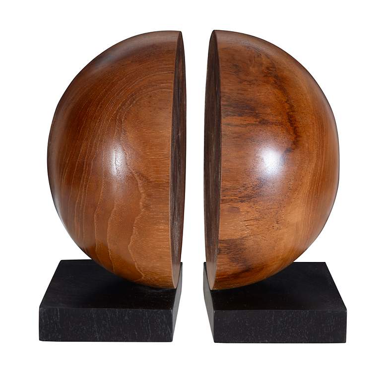 Image 2 Uttermost Teak and Noir 2-Piece Bookends