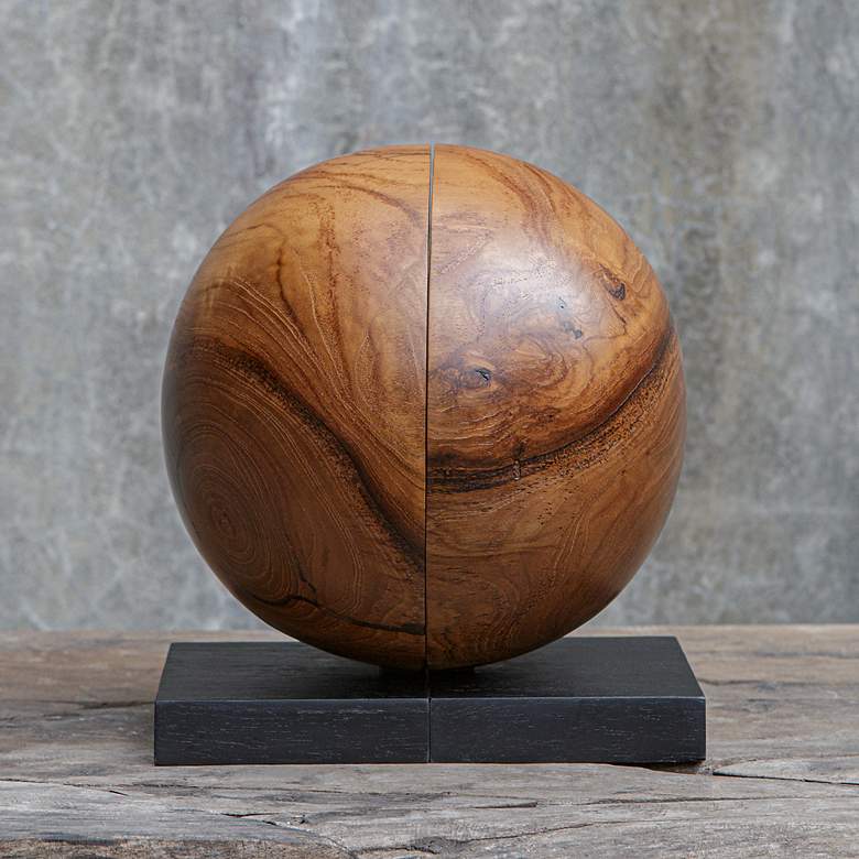 Image 3 Uttermost Teak and Noir 2-Piece Bookends more views