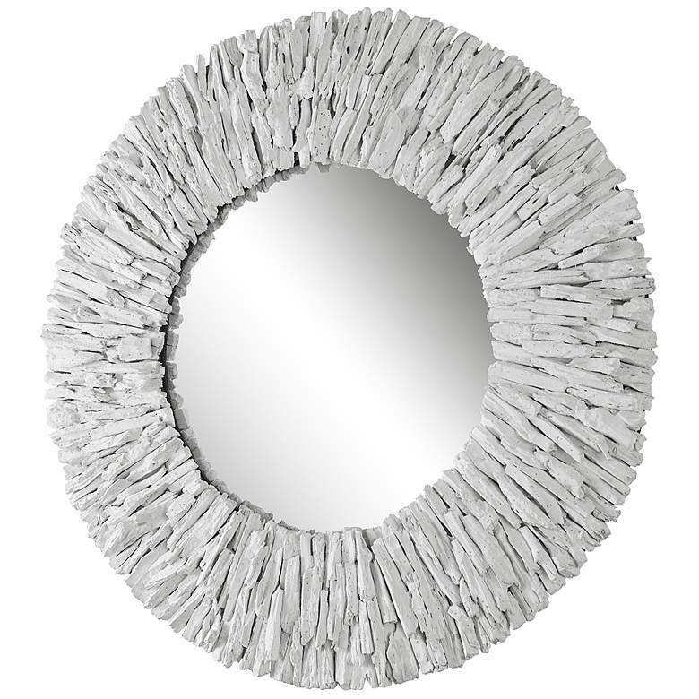 Image 4 Uttermost Teak Branch White 39.37 inch Round Mirror more views