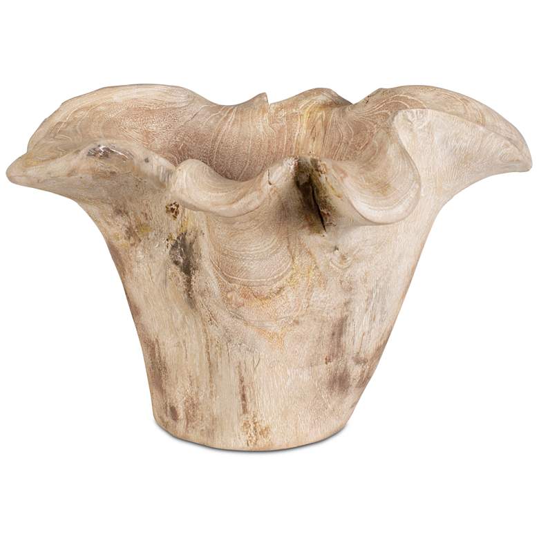 Image 2 Uttermost Teak Flow White Wash Indoor-Outdoor Bowl