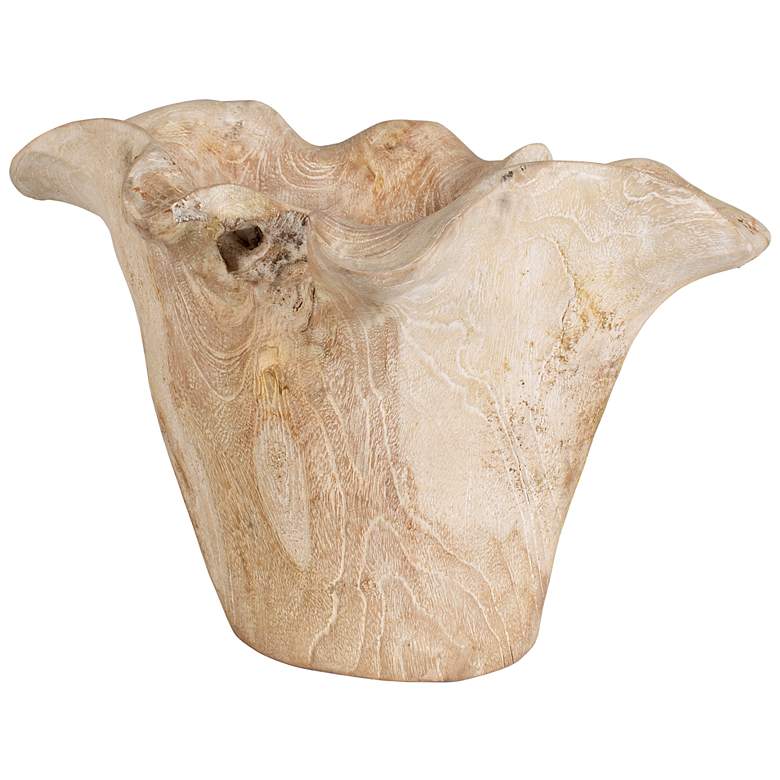 Image 5 Uttermost Teak Flow White Wash Indoor-Outdoor Bowl more views