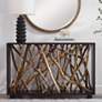 2_Uttermost Teak Maze 54" Wide Walnut Wood Console Table