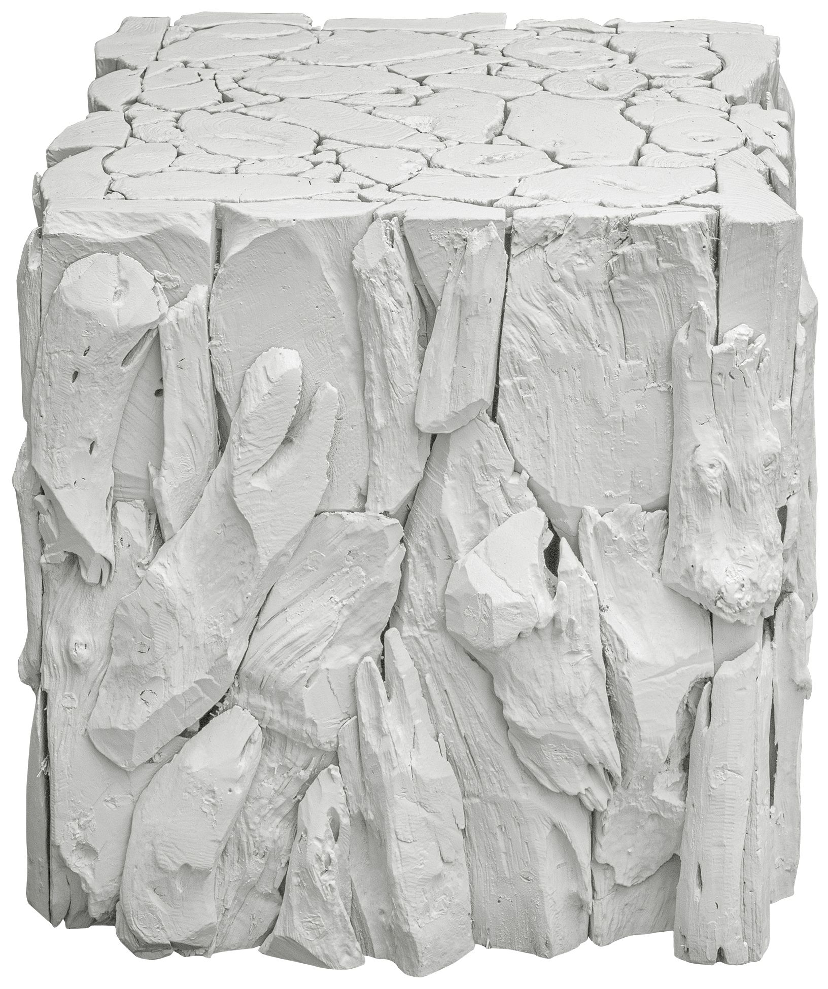 Image 2 Uttermost Teak Root Bunching 16.5" W x 18.5" H White Cube