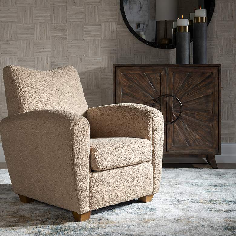 Image 4 Uttermost Teddy Latte Accent Chair more views