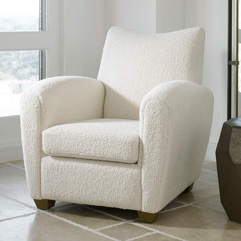 Image 1 Uttermost Teddy Off-White Faux Shearling Accent Chair