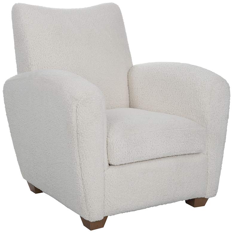 Image 4 Uttermost Teddy Off-White Faux Shearling Accent Chair more views