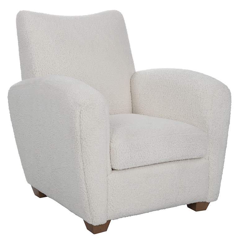 Image 5 Uttermost Teddy Off-White Faux Shearling Accent Chair more views