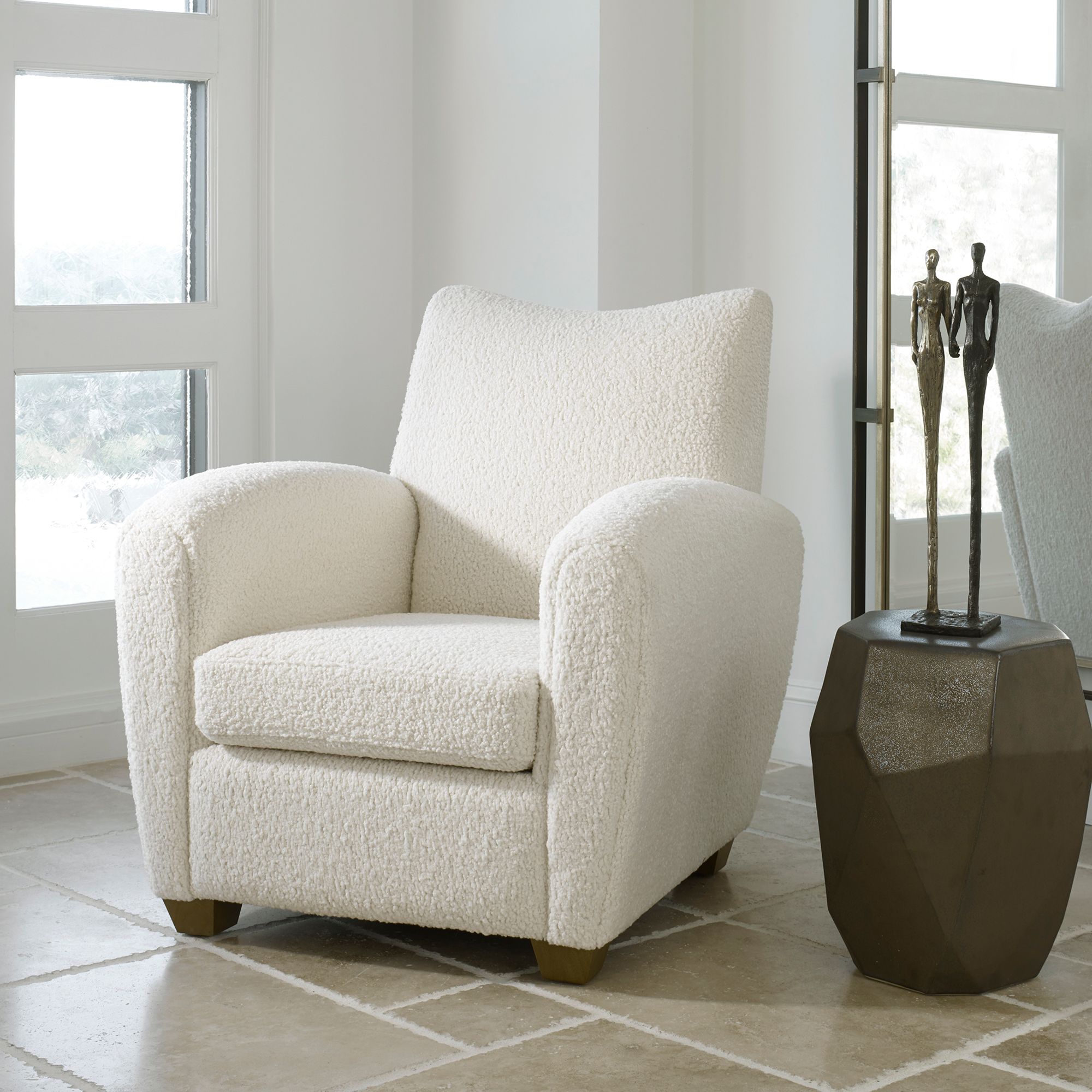 Image 7 Uttermost Teddy Off-White Faux Shearling Accent Chair more views