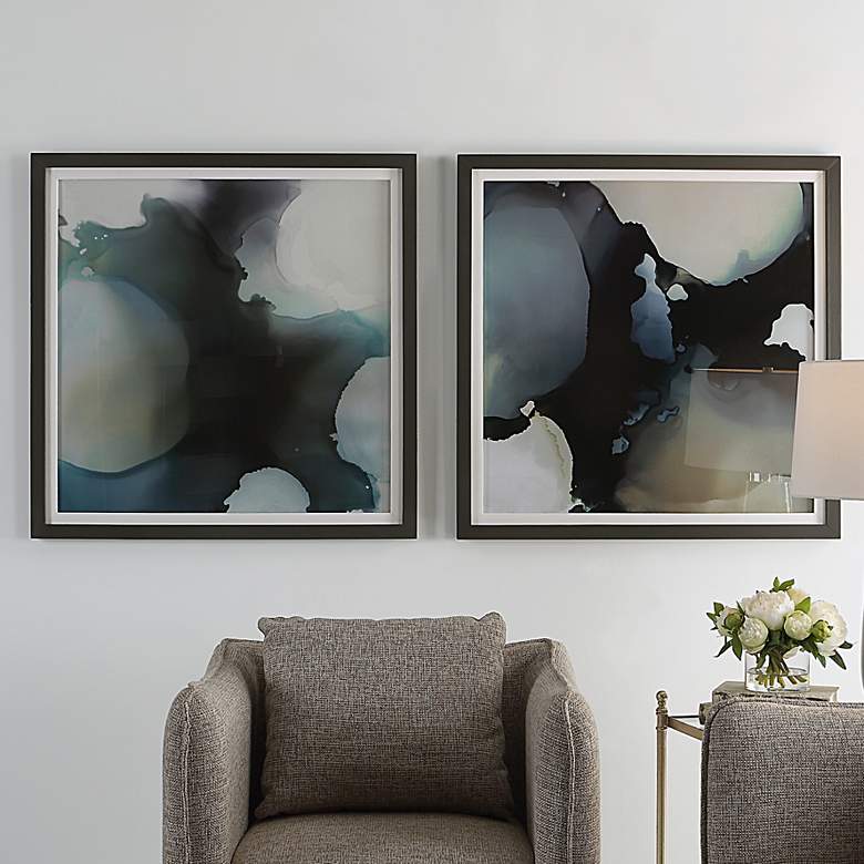 Image 2 Uttermost Telescopic 34" Square 2-Piece Framed Wall Art Set