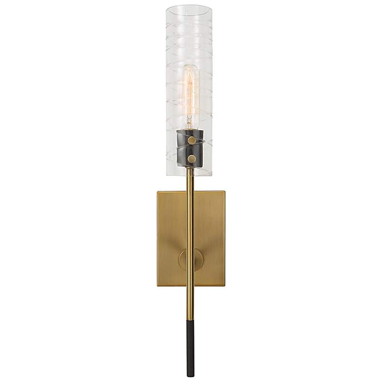 Image 2 Uttermost Telesto 22" High Antique Brass Black Wall Sconce