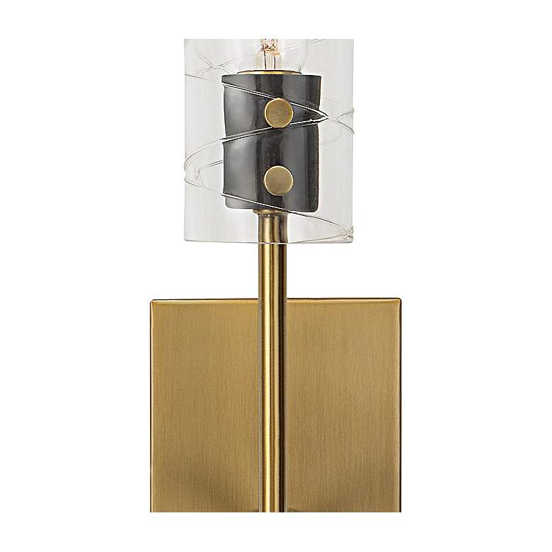 Image 3 Uttermost Telesto 22 inch High Antique Brass Black Wall Sconce more views