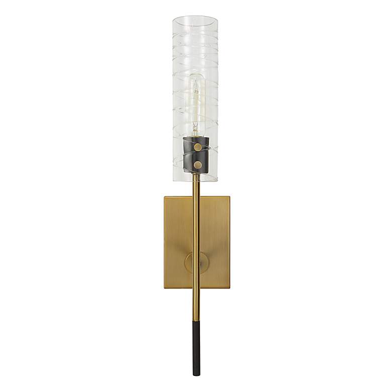 Image 3 Uttermost Telesto 22" High Antique Brass Black Wall Sconce more views