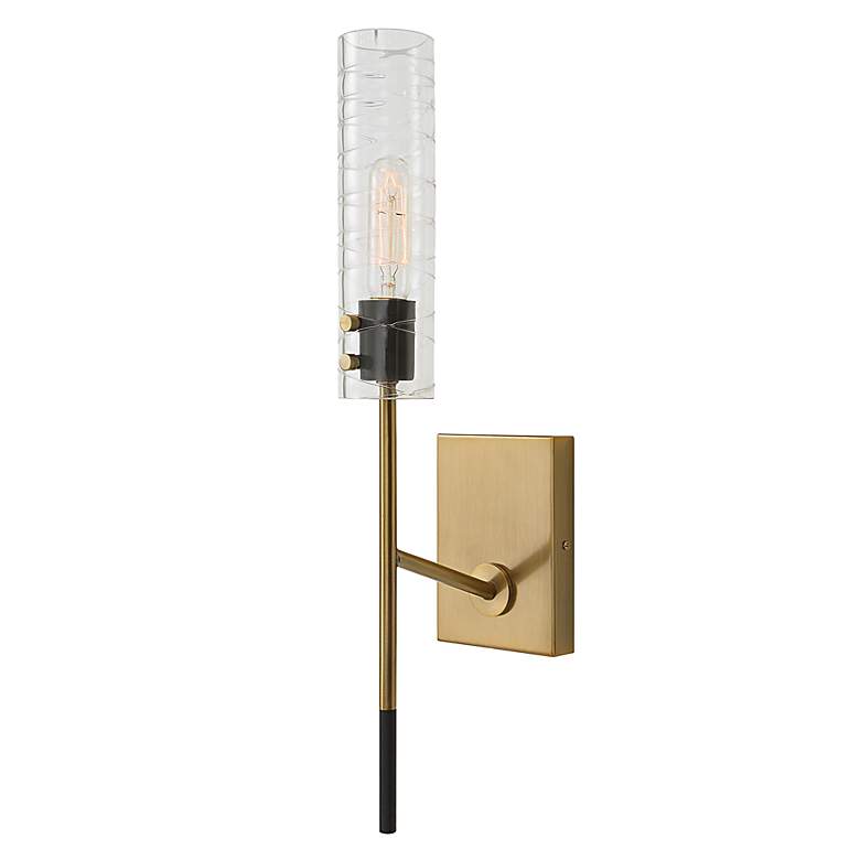 Image 4 Uttermost Telesto 22" High Antique Brass Black Wall Sconce more views