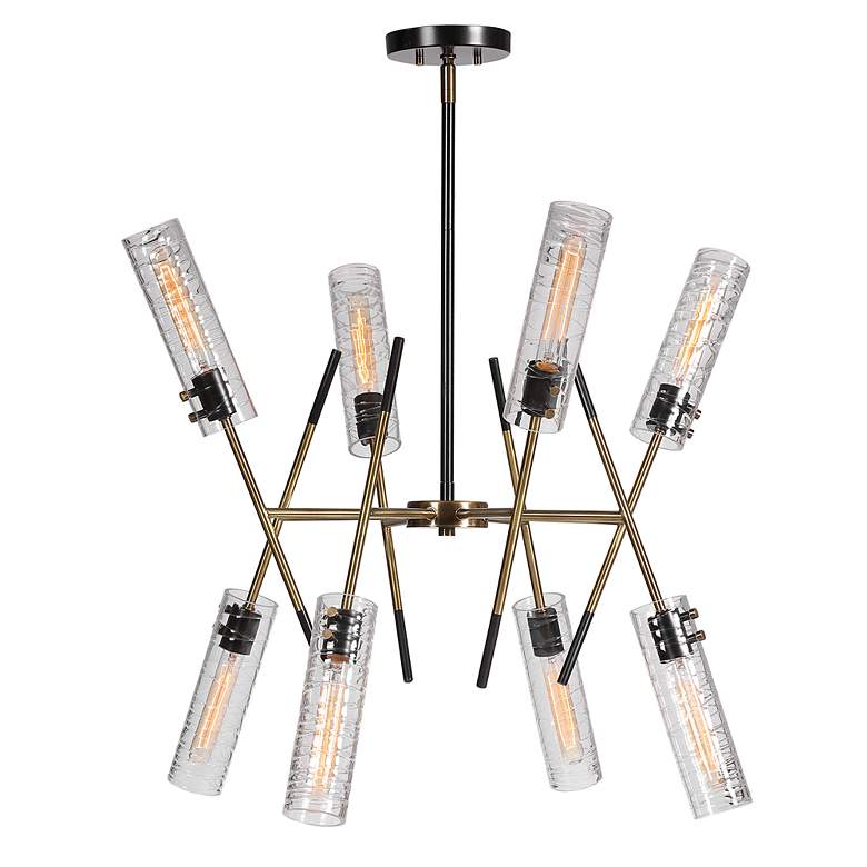 Image 4 Uttermost Telesto 32"W Brass and Black 8-Light Pendant Light more views