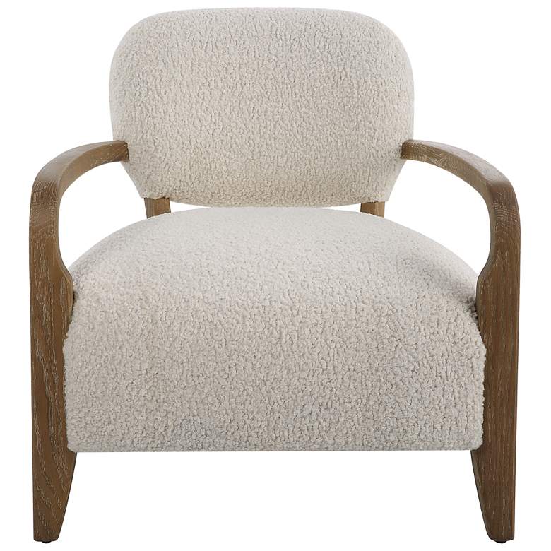 Image 1 Uttermost Telluride 29 1/2 inch H White and Oak Accent Chair