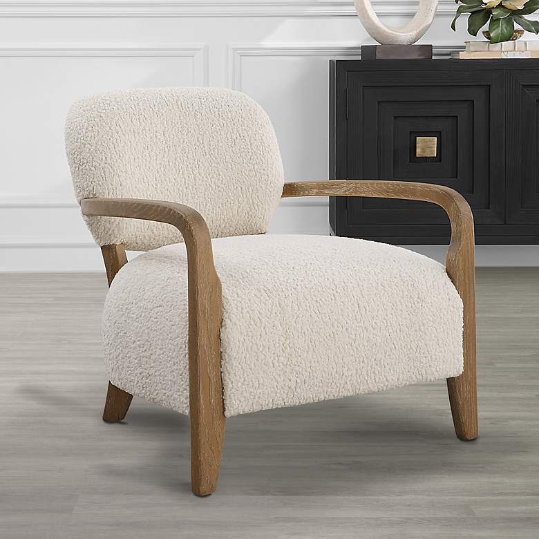 Image 2 Uttermost Telluride 29 1/2" H White and Oak Accent Chair