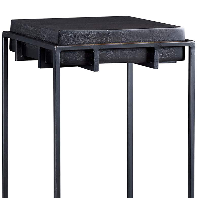 Image 2 Uttermost Telone 13 inch Wide Dark Oxidized Black Pedestal Table more views
