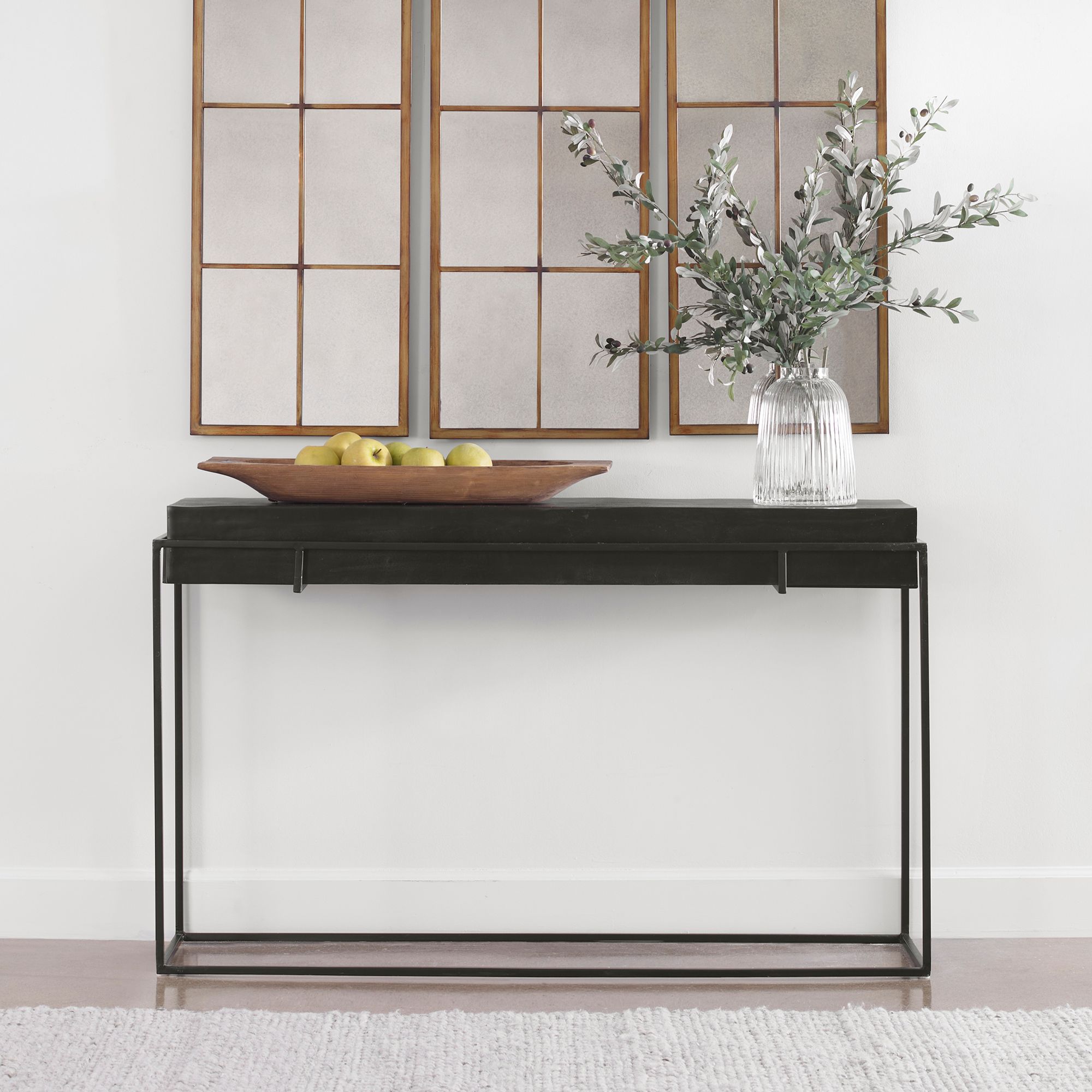 Uttermost Telone 55" Wide Dark Oxidized Black Console Table Image 5