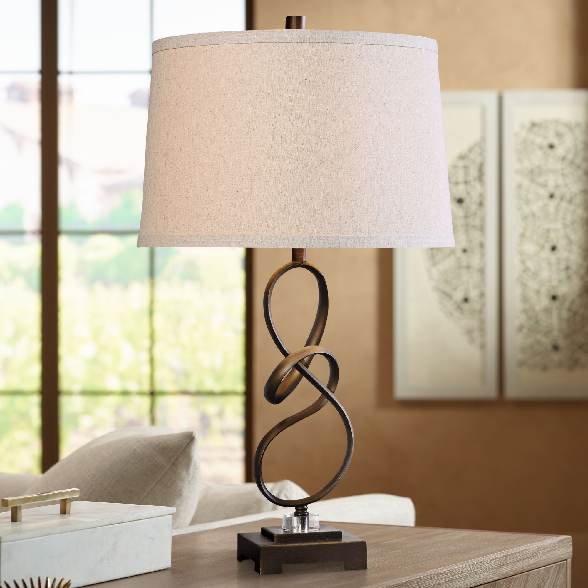 Uttermost Table Lamps Lamps Plus   Uttermost Tenley 27 And One Quarter Oil Rubbed Bronze Hand Twisted Table Lamp  13x95cropped 