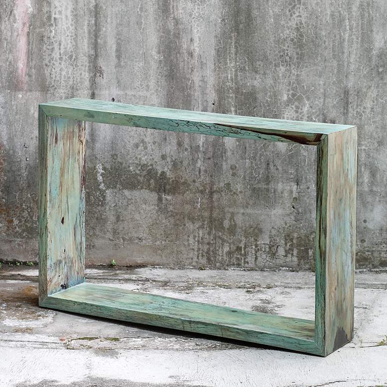 Image 1 Uttermost Teo 51 1/2 inchW Caribbean Blue-Green Console Table