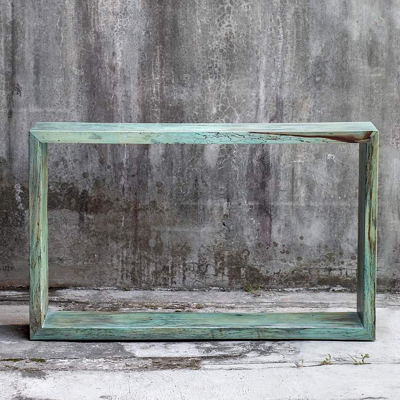 Image 3 Uttermost Teo 51 1/2"W Caribbean Blue-Green Console Table more views