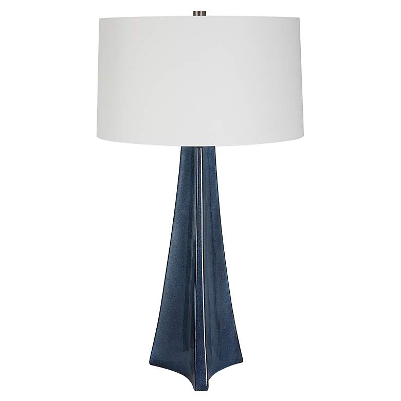 Image 4 Uttermost Teramo 32" Distressed Blue Ceramic Table Lamp more views