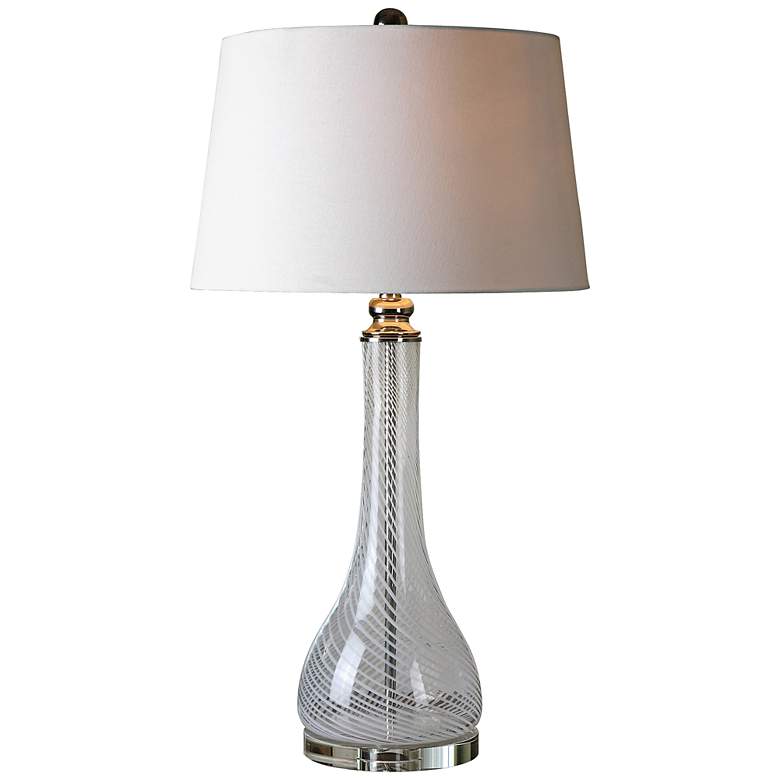 Image 1 Uttermost Tesino Frosted Stripe Table Lamp