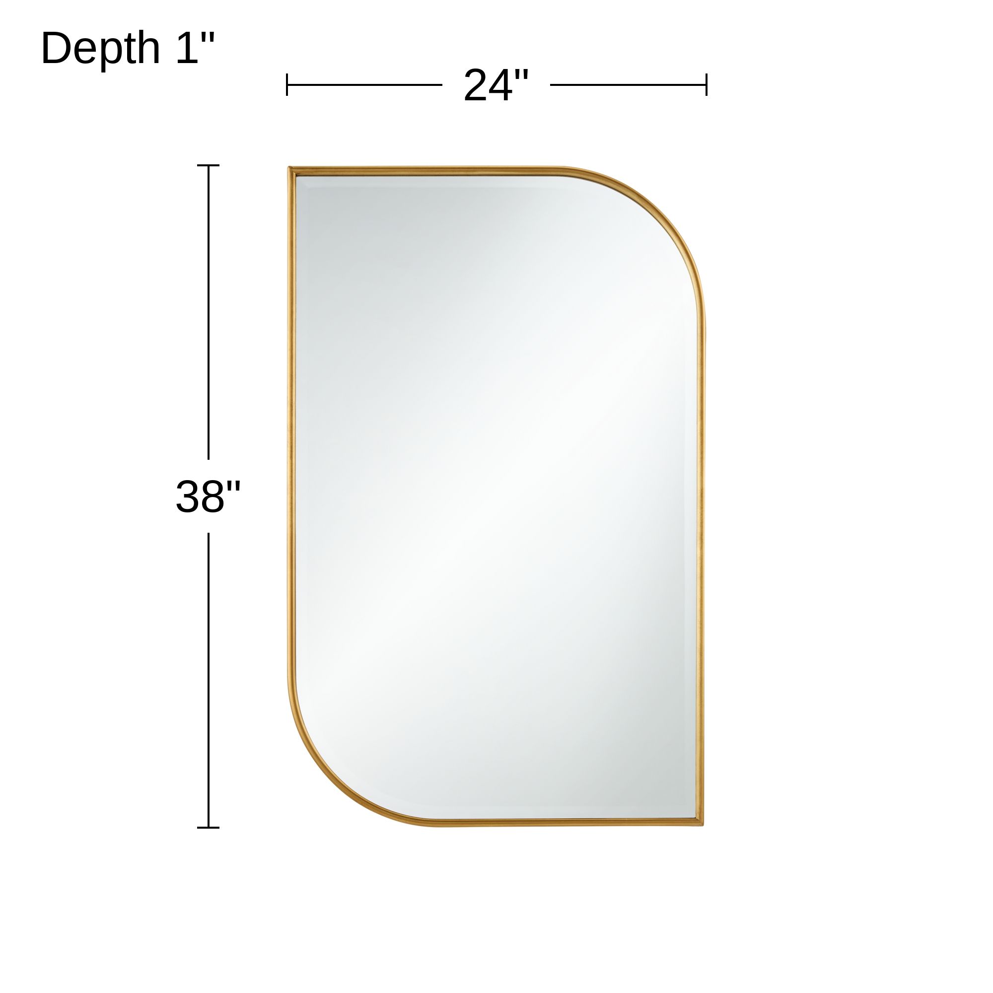 Uttermost Tessa Teardrop 24x38 Modern Gold Bathroom Living Room Wall Mirror