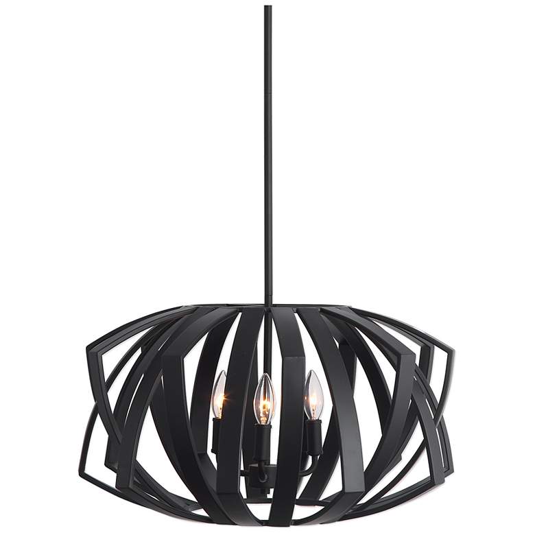 Image 2 Uttermost Thales 22"W Matte Black Geometric 3-Light Pendant