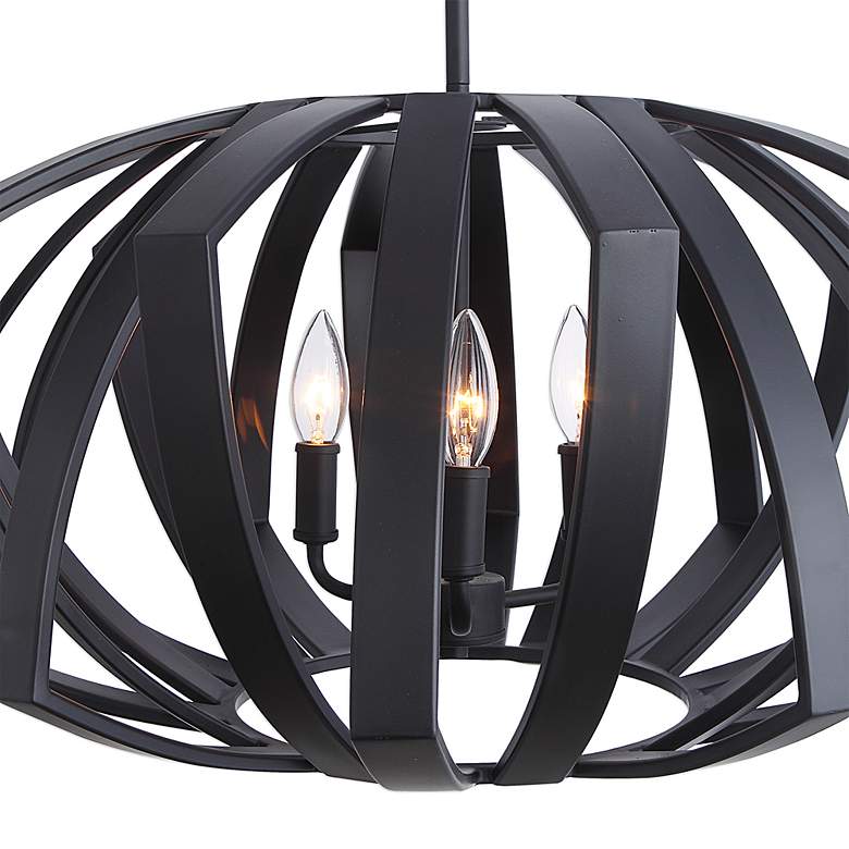 Image 4 Uttermost Thales 22"W Matte Black Geometric 3-Light Pendant more views