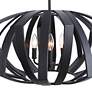 4_Uttermost Thales 22"W Matte Black Geometric 3-Light Pendant more views